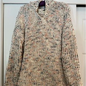 Unstructured sweater with hood